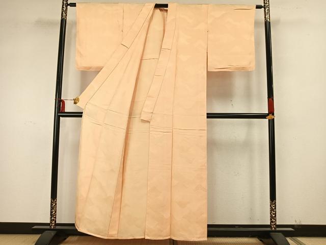 平和屋着物▽上質な色無地 単衣 流水地紋 雄黄色 正絹 逸品 未使用 AAAZ9343fy