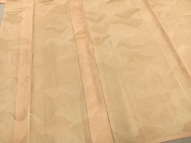平和屋着物▽上質な色無地 単衣 流水地紋 雄黄色 正絹 逸品 未使用 AAAZ9343fy