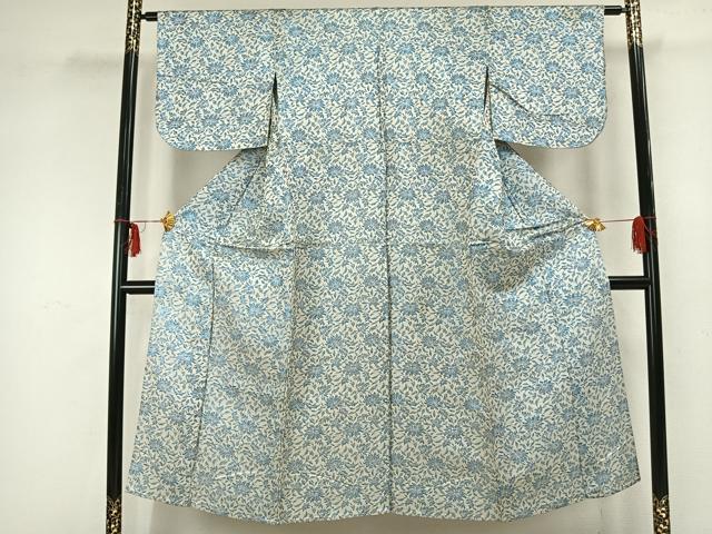 平和屋着物▽小紋 単衣 草花文 AAAZ9345fy