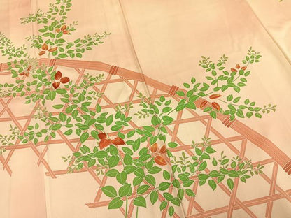 平和屋着物▽訪問着 単衣 刺繍 風景枝花文 正絹 逸品 未使用 AAAZ9346fy