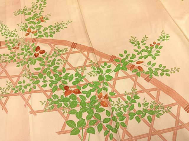 平和屋着物▽訪問着 単衣 刺繍 風景枝花文 正絹 逸品 未使用 AAAZ9346fy
