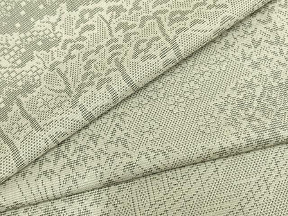 平和屋着物▽お召 単衣 風景花文 正絹 逸品 未使用 AAAZ9350fy