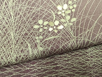 平和屋着物▽訪問着 単衣 刺繍 草花文 暈し染め 正絹 逸品 AAAZ9355fy