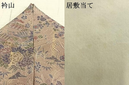 平和屋着物▽上質な小紋 単衣 風景草花文 正絹 逸品 AAAZ9357fy