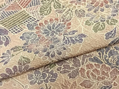 平和屋着物▽上質な小紋 単衣 風景草花文 正絹 逸品 AAAZ9357fy