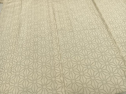 平和屋着物▽上質な紬 単衣 麻の葉文様 正絹 逸品 AAAZ9360fy