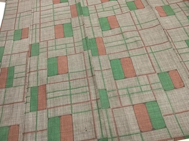 平和屋着物▽本場大島紬 単衣 7マルキ 幾何学文 正絹 逸品 AAAZ9362fy