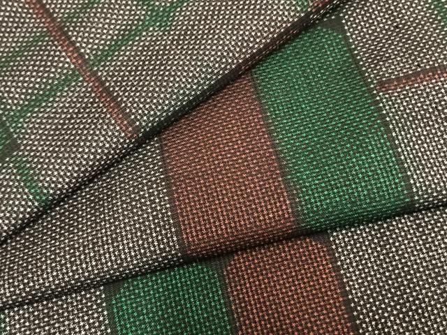平和屋着物▽本場大島紬 単衣 7マルキ 幾何学文 正絹 逸品 AAAZ9362fy