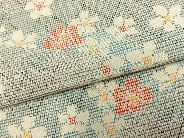 平和屋着物▽本場大島紬　単衣　切嵌花文　正絹　逸品　AAAZ9363fy