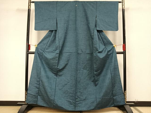 平和屋着物▽上質な紬　単衣　色無地　御召茶色　正絹　逸品　AAAZ9367fy
