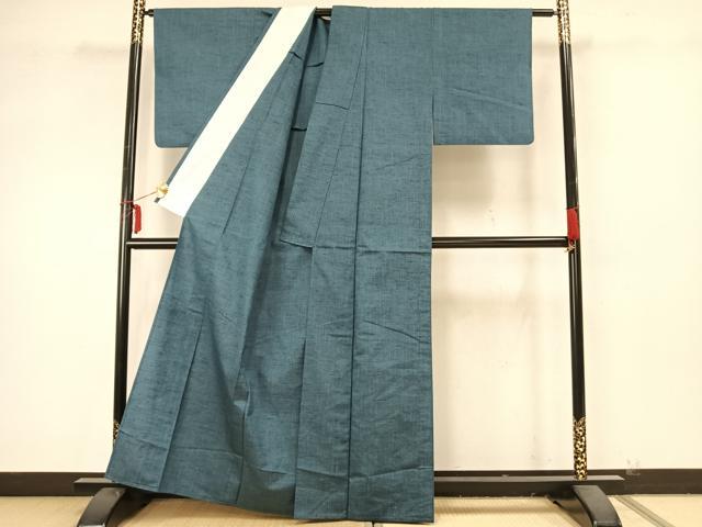平和屋着物▽上質な紬　単衣　色無地　御召茶色　正絹　逸品　AAAZ9367fy