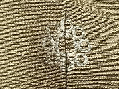 平和屋着物▽上質な紬 単衣 色無地 国防色 正絹 逸品 AAAZ9368fy