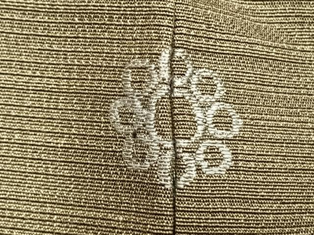 平和屋着物▽上質な紬 単衣 色無地 国防色 正絹 逸品 AAAZ9368fy