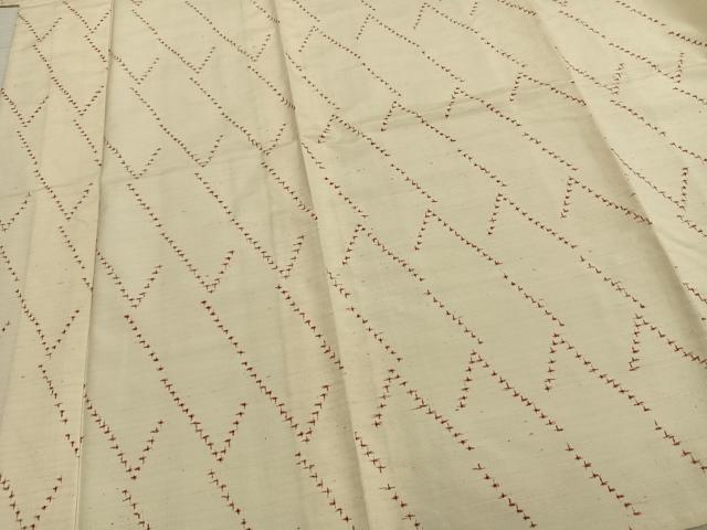 平和屋着物▽上質な紬 単衣 幾何学文 正絹 逸品 AAAZ9371fy