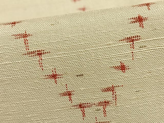 平和屋着物▽上質な紬 単衣 幾何学文 正絹 逸品 AAAZ9371fy