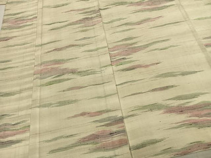 平和屋着物▽上質な紬 単衣 霞文 正絹 逸品 AAAZ9372fy