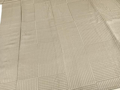 平和屋着物▽上質な小紋 単衣 市松文 正絹 逸品 AAAZ9374fy