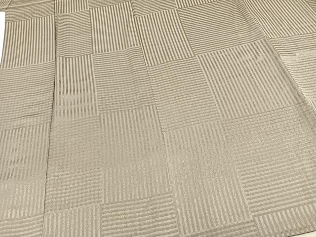 平和屋着物▽上質な小紋 単衣 市松文 正絹 逸品 AAAZ9374fy