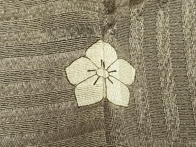 平和屋着物▽上質な小紋 単衣 市松文 正絹 逸品 AAAZ9374fy