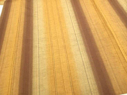 平和屋着物▽上質な紬 単衣 縞 正絹 逸品 AAAZ9375fy