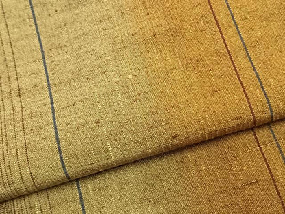 平和屋着物▽上質な紬 単衣 縞 正絹 逸品 AAAZ9375fy