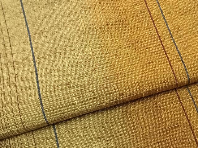 平和屋着物▽上質な紬 単衣 縞 正絹 逸品 AAAZ9375fy