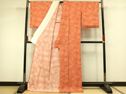平和屋着物▽江戸小紋　単衣　鮫小紋柄　ロング丈　正絹　逸品　AAAZ9376fy