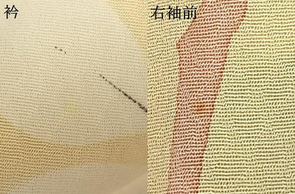 平和屋着物▽上質な小紋 単衣 枝葉文 正絹 逸品 AAAZ9377fy