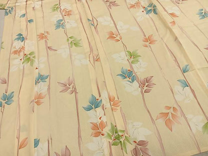 平和屋着物▽上質な小紋 単衣 枝葉文 正絹 逸品 AAAZ9377fy