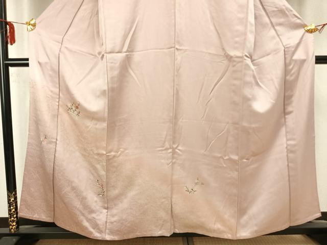 平和屋着物▽訪問着 単衣 刺繍 草花文 金糸 金彩 正絹 逸品 AAAZ9382fy