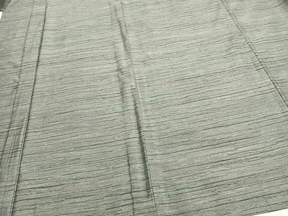 平和屋着物▽上質な紬 単衣 横縞 正絹 逸品 AAAZ9385fy