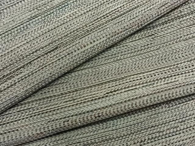 平和屋着物▽上質な紬 単衣 横縞 正絹 逸品 AAAZ9385fy