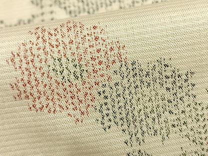 平和屋着物▽上質な紬 単衣 風景草花文 正絹 逸品 AAAZ9389fy