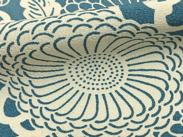 平和屋着物▽上質な小紋 単衣 型染め 草花文 正絹 逸品 AAAZ9391fy
