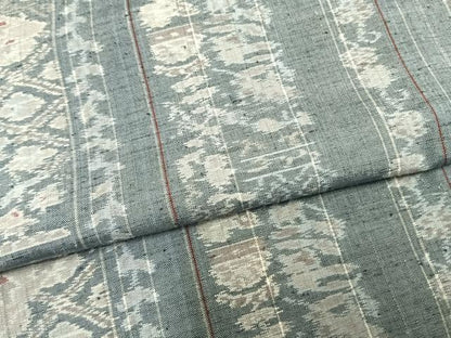 平和屋着物▽上質な紬 単衣 間道 正絹 逸品 AAAZ9394fy