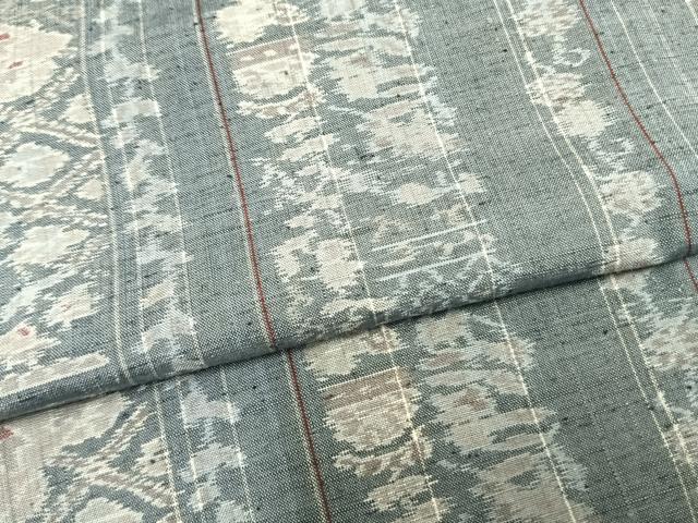 平和屋着物▽上質な紬 単衣 間道 正絹 逸品 AAAZ9394fy