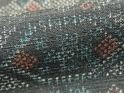 平和屋着物▽上質な紬 単衣 幾何学文 正絹 逸品 AAAZ9395fy