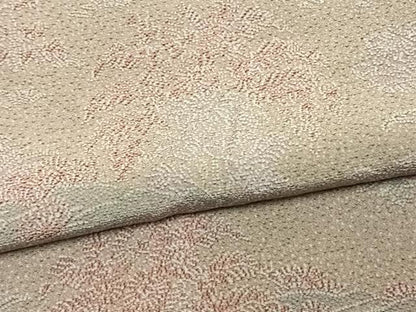 平和屋着物▽上質な小紋　単衣　草花文　正絹　逸品　AAAZ9396fy