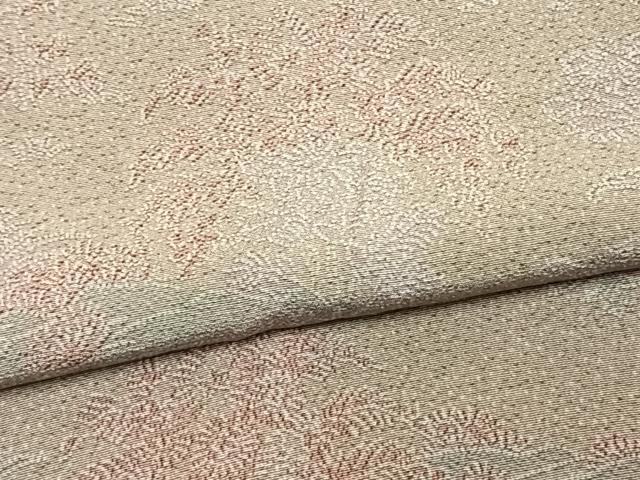 平和屋着物▽上質な小紋　単衣　草花文　正絹　逸品　AAAZ9396fy