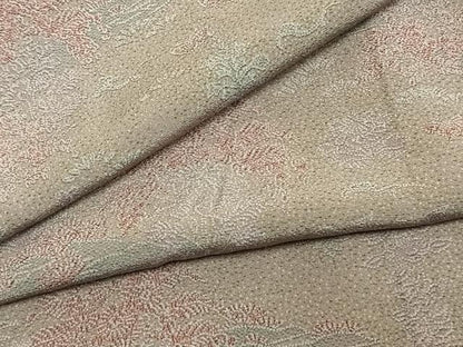 平和屋着物▽上質な小紋　単衣　草花文　正絹　逸品　AAAZ9396fy