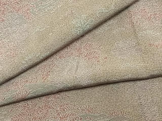 平和屋着物▽上質な小紋　単衣　草花文　正絹　逸品　AAAZ9396fy