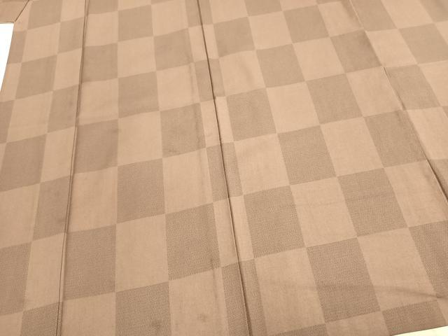 平和屋着物▽洗える最高級着物 ＜英＞はなぶさ謹製 小紋 単衣 市松文様 洗える着物 AAAZ9398fy