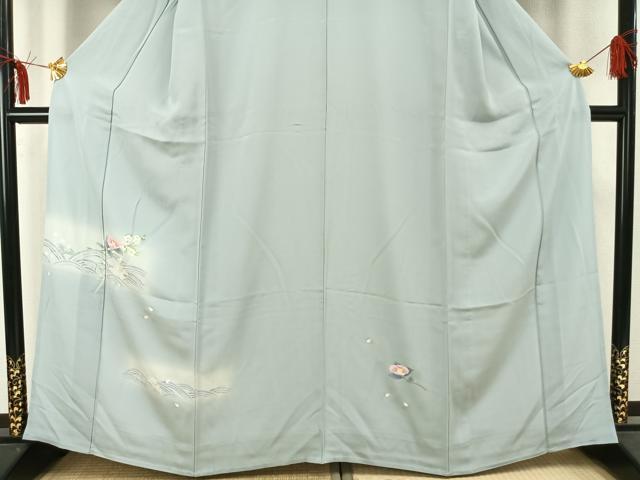 平和屋着物▽訪問着 単衣 枝花文 正絹 逸品 AAAZ9402fy