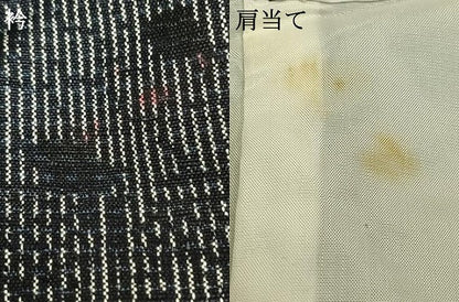 平和屋着物▽上質な紬　単衣　風景文　正絹　逸品　AAAZ9404fy