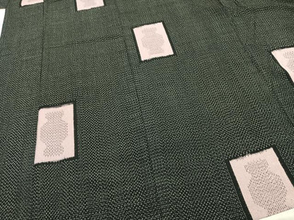 平和屋着物▽お召 単衣 色紙文 正絹 逸品 AAAZ9407fy