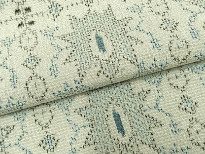 平和屋着物▽本塩沢 単衣 幾何学文 正絹 逸品 AAAZ9408fy