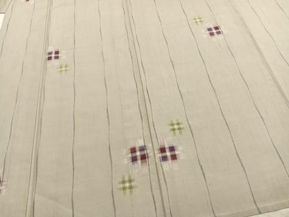 平和屋着物▽上質な紬　単衣　幾何学文様　正絹　逸品　AAAZ9409fy