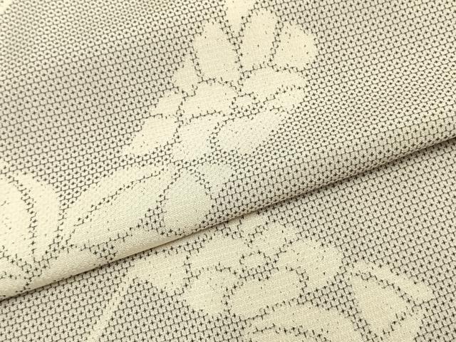 平和屋着物▽上質な小紋　単衣　抽象草花文　正絹　逸品　AAAZ9413fy