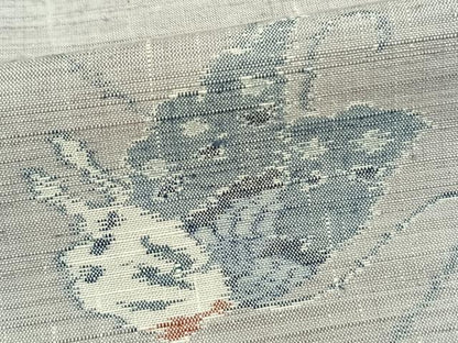 平和屋着物▽上質な紬 単衣 舞蝶文 正絹 逸品 未使用 AAAZ9416fy