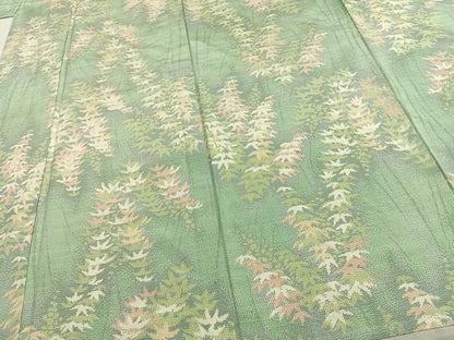 平和屋着物▽上質な紬 単衣 松文 正絹 逸品 AAAZ9417fy